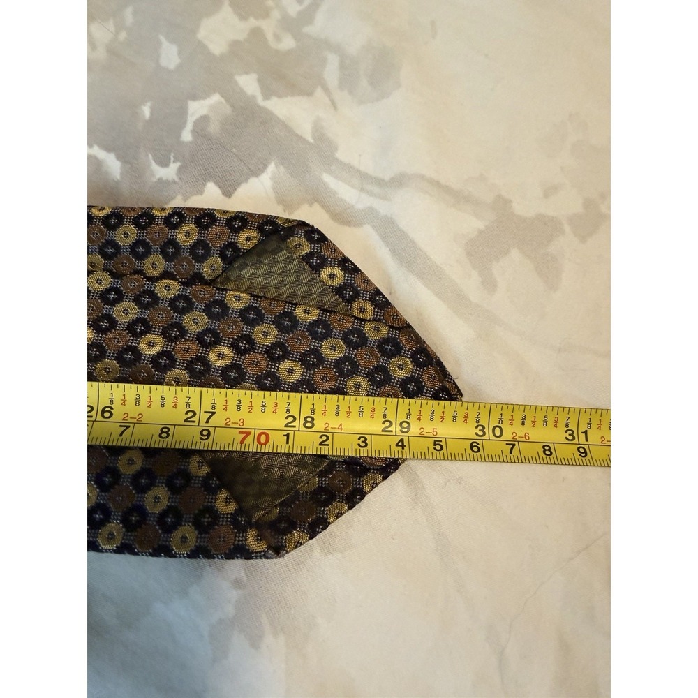 Grafton & Co	Dot Medallion Woven Geometric Italian Fabric 100% Silk Tie Necktie - Picture 7 of 7
